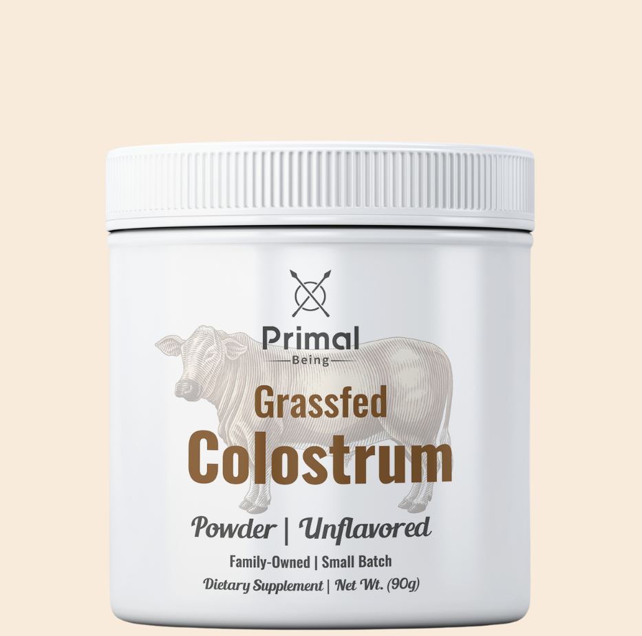Primal Being Grassfed Beef Colostrum - Supports Immunity, Gut Health, Hair, Anti-Aging, Athletic Performance, Recovery- 3g per Serving