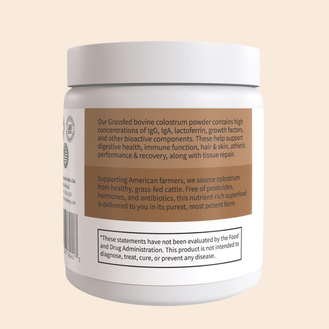Primal Being Grassfed Beef Colostrum - Supports Immunity, Gut Health, Hair, Anti-Aging, Athletic Performance, Recovery- 3g per Serving