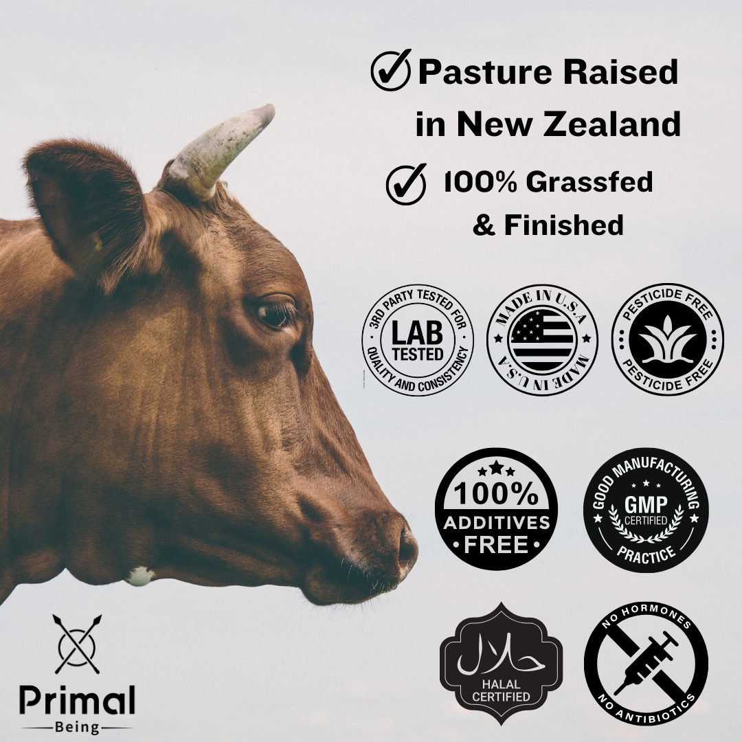 Primal Being Grassfed Beef Colostrum - Supports Immunity, Gut Health, Hair, Anti-Aging, Athletic Performance, Recovery- 3g per Serving