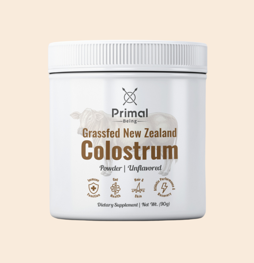 Primal Being Grassfed Beef Colostrum - Supports Immunity, Gut Health, Hair, Anti-Aging, Athletic Performance, Recovery- 3g per Serving