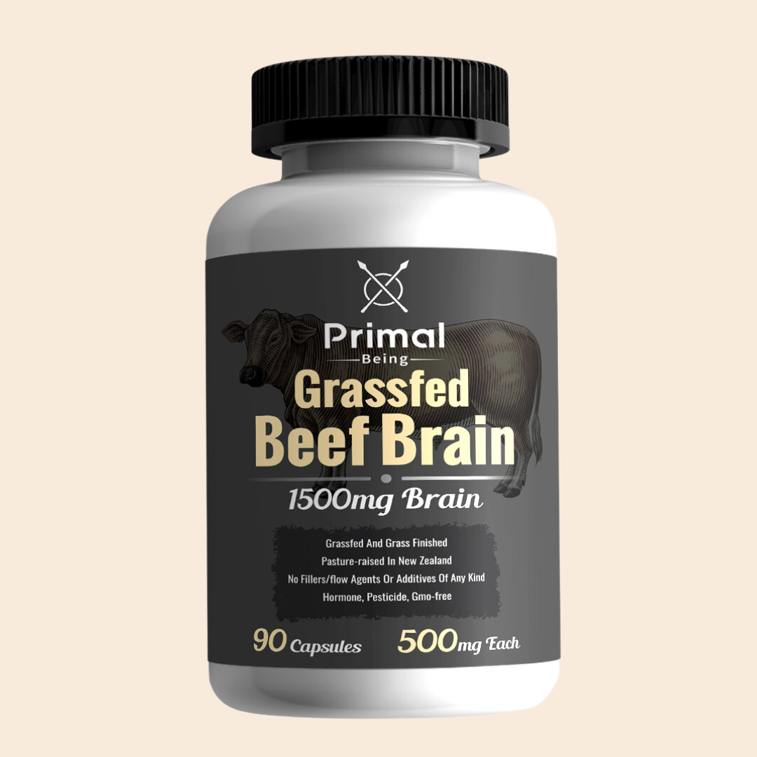 Primal Being Grassfed Beef Brain, Supports Overall Brain Health - 90 Capsules, 1500mg per serving