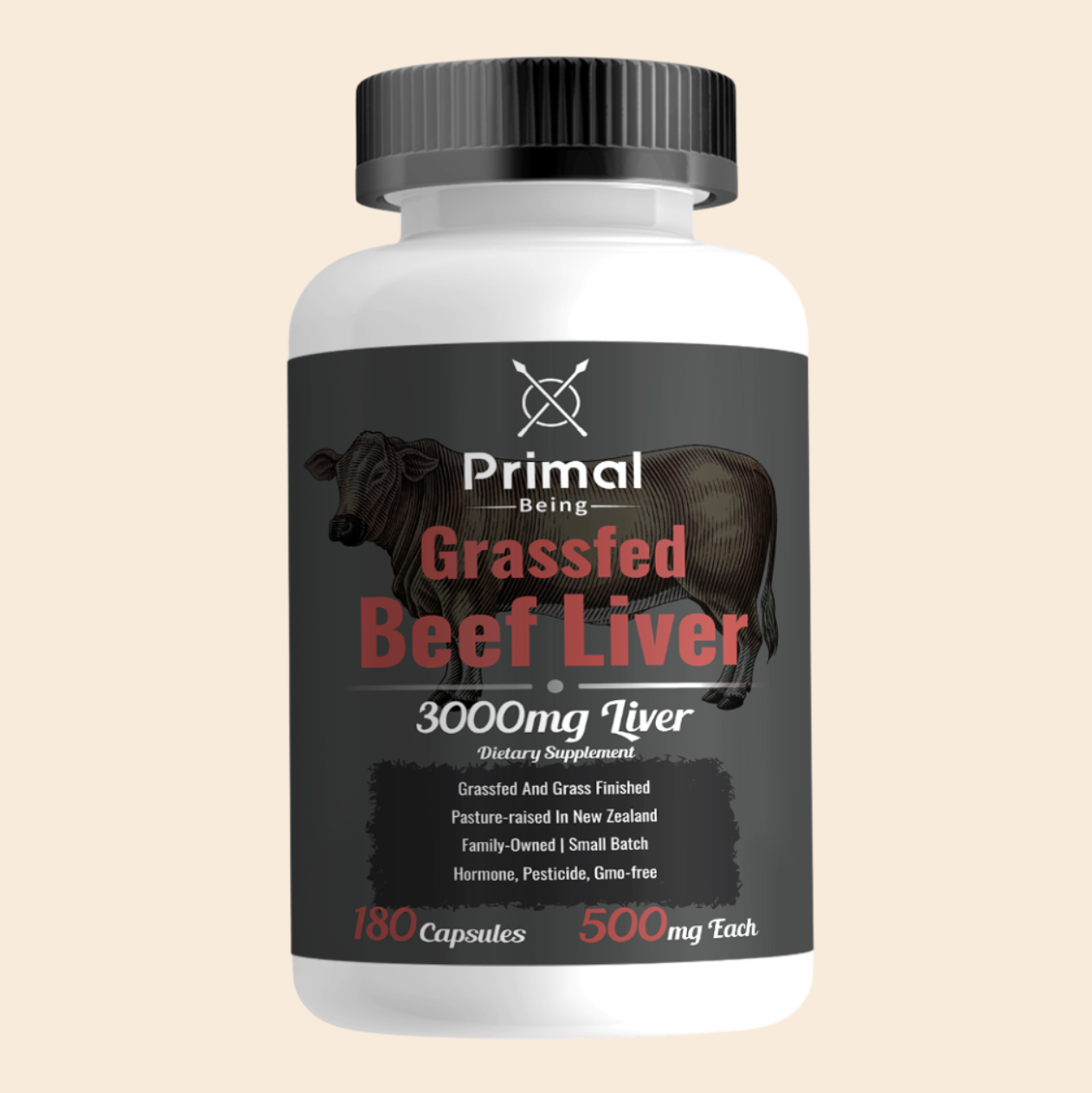 Primal Being Grassfed Beef Liver- Supports Energy, Longevity, Metabolic Health, and Detoxification
