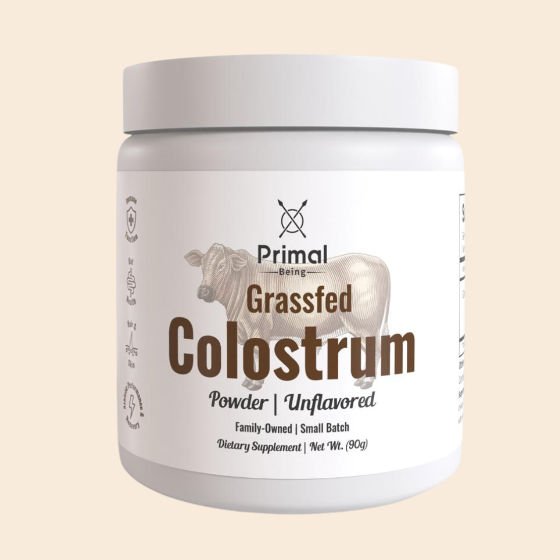 Primal Being Grassfed Beef Colostrum - Supports Immunity, Gut Health, Hair, Anti-Aging, Athletic Performance, Recovery- 3g per Serving