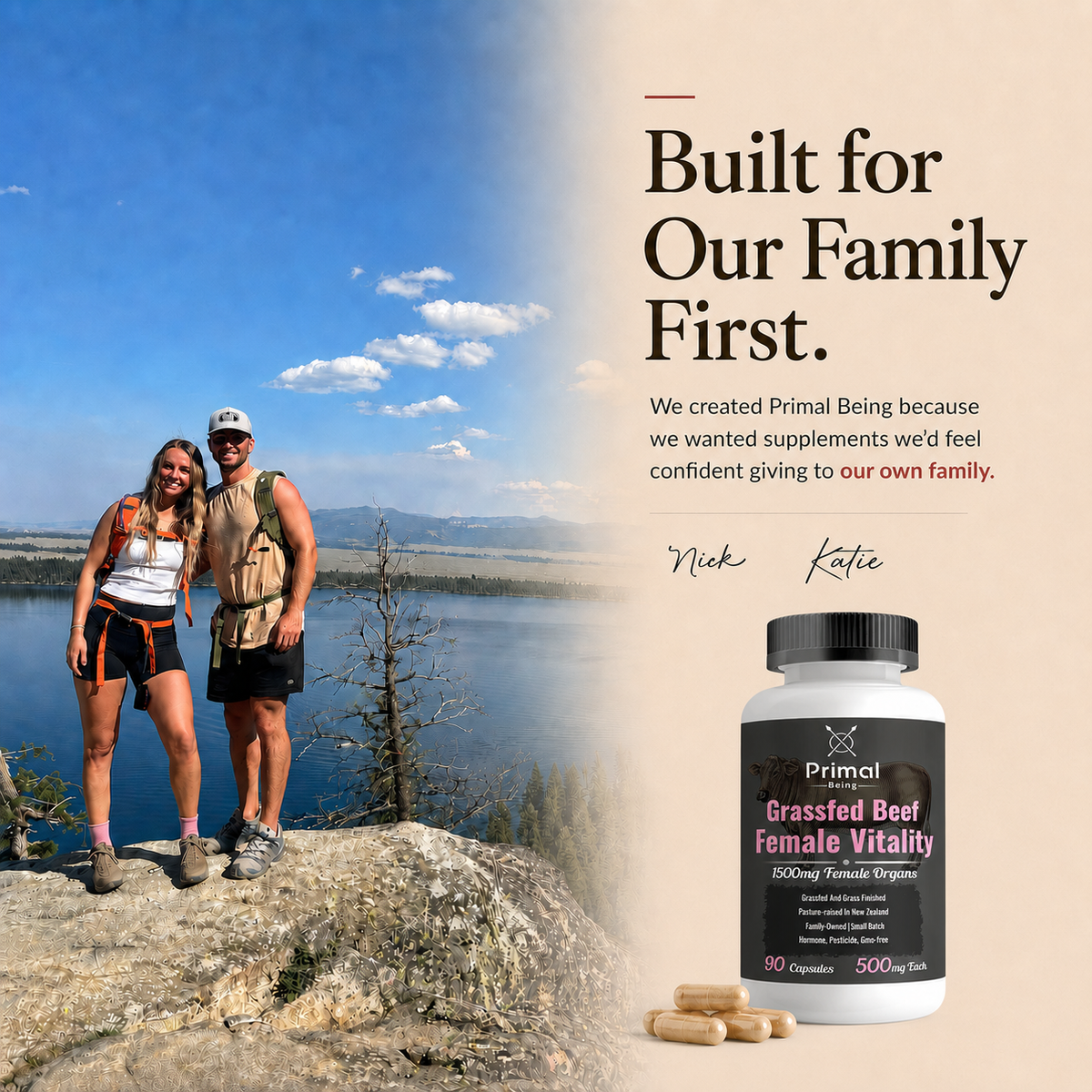 The Primal Being founders with Grassfed Beef Female Vitality