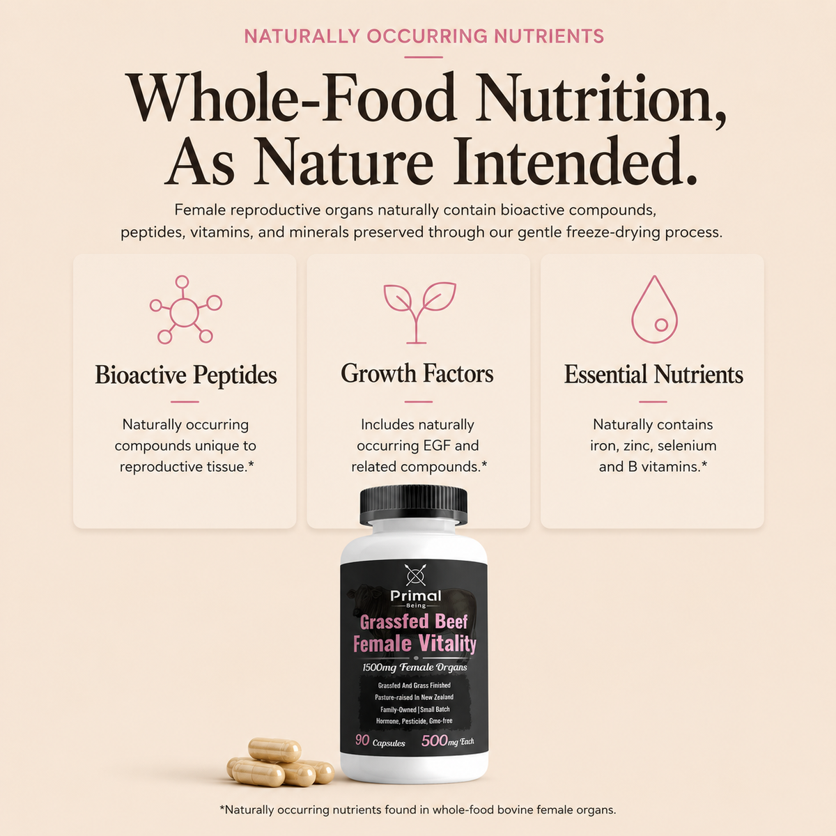 Grassfed Beef Female Vitality naturally occurring nutrients