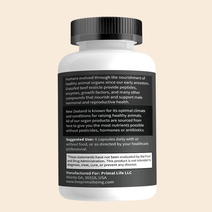 Primal Being Grassfed Beef Testes (Free Bottle of Grassfed Beef Liver Included With Subscription $34 value)